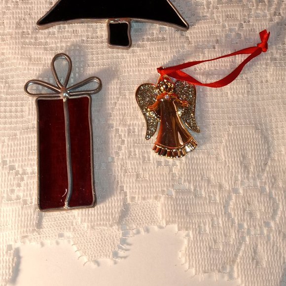 VINTAGE COLORFUL CHRISTMAS TREE ORNAMENTS, LOT OF 9 - Picture 8 of 12